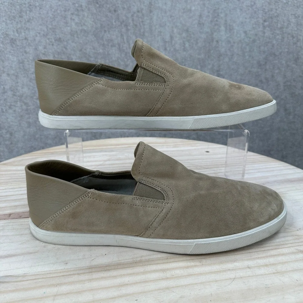 Vince Sander Slip-On Sneakers Mens 9 Taupe Suede Leather Low Top Shoes